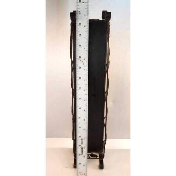 Vintage Tray Leaf & Vine Heavy Black Metal Candle Holder Centerpiece Table Decor - Picture 5 of 7